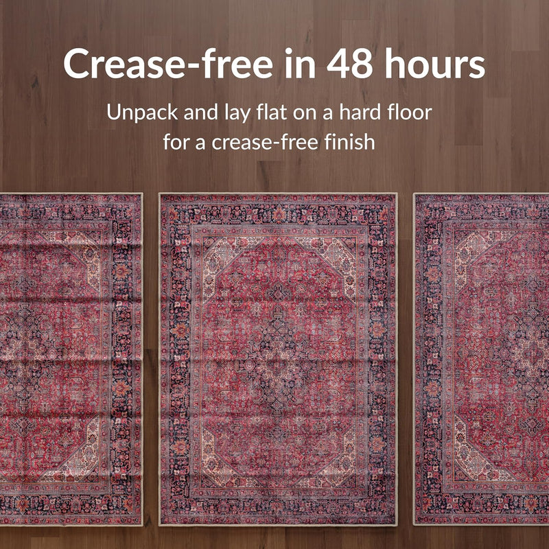 Washable Rug Midsize Aesthetic Crimson 75% Recycled