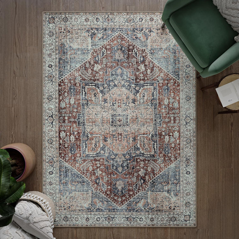 Washable Rug Midsize Aesthetic Crimson 75% Recycled