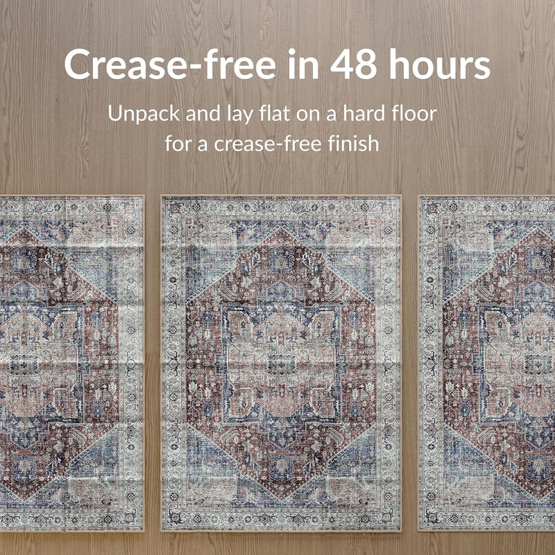 Washable Rug Midsize Aesthetic Crimson 75% Recycled