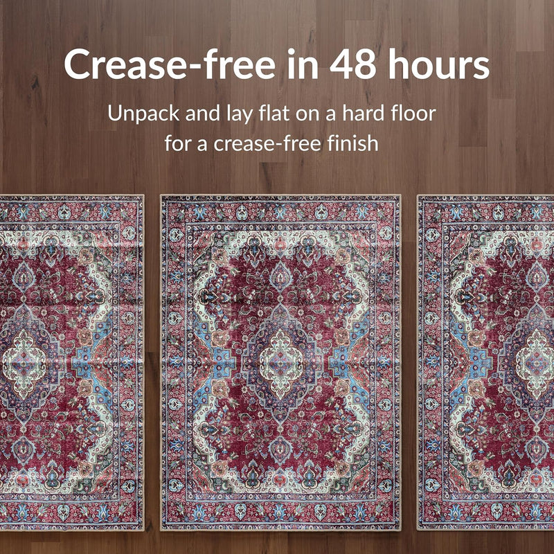 Washable Rug Midsize Aesthetic Crimson 75% Recycled