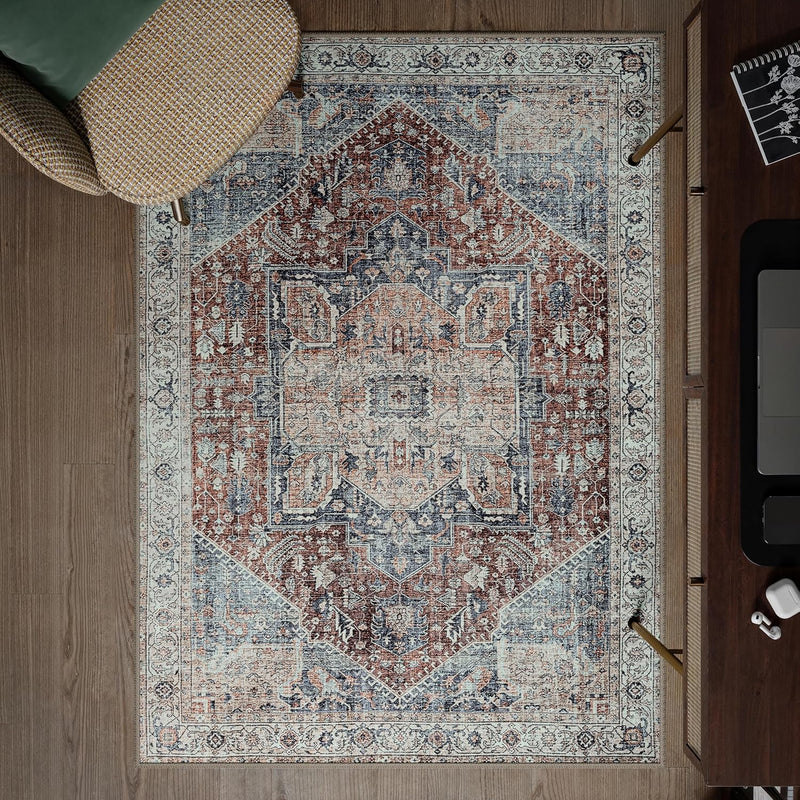 Washable Rug Midsize Aesthetic Crimson 75% Recycled