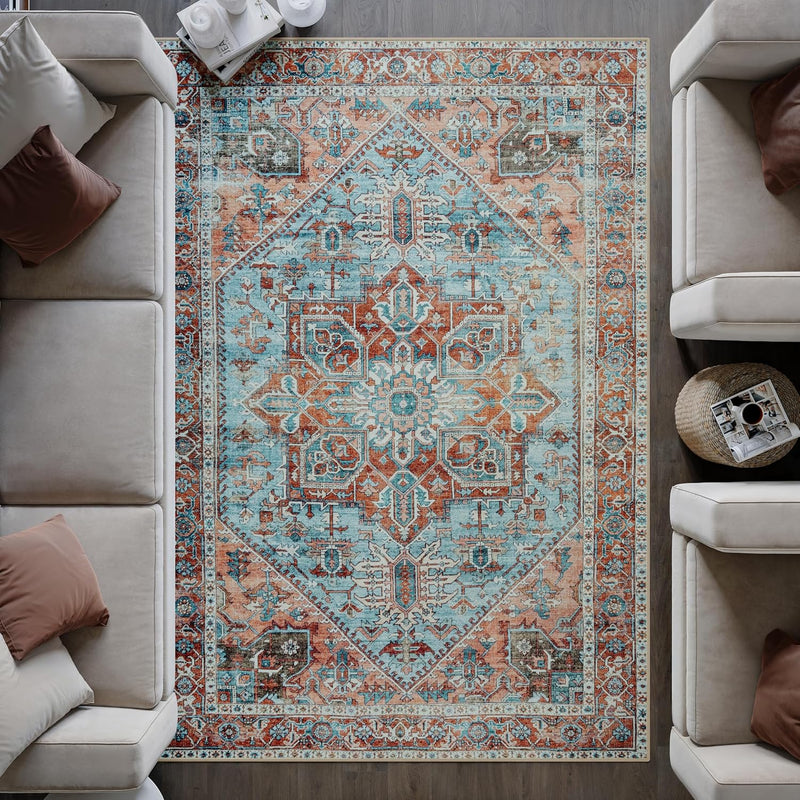 Washable Rug Midsize Aesthetic Crimson 75% Recycled