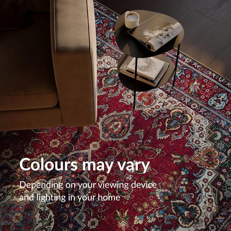 Washable Rug Midsize Aesthetic Crimson 75% Recycled