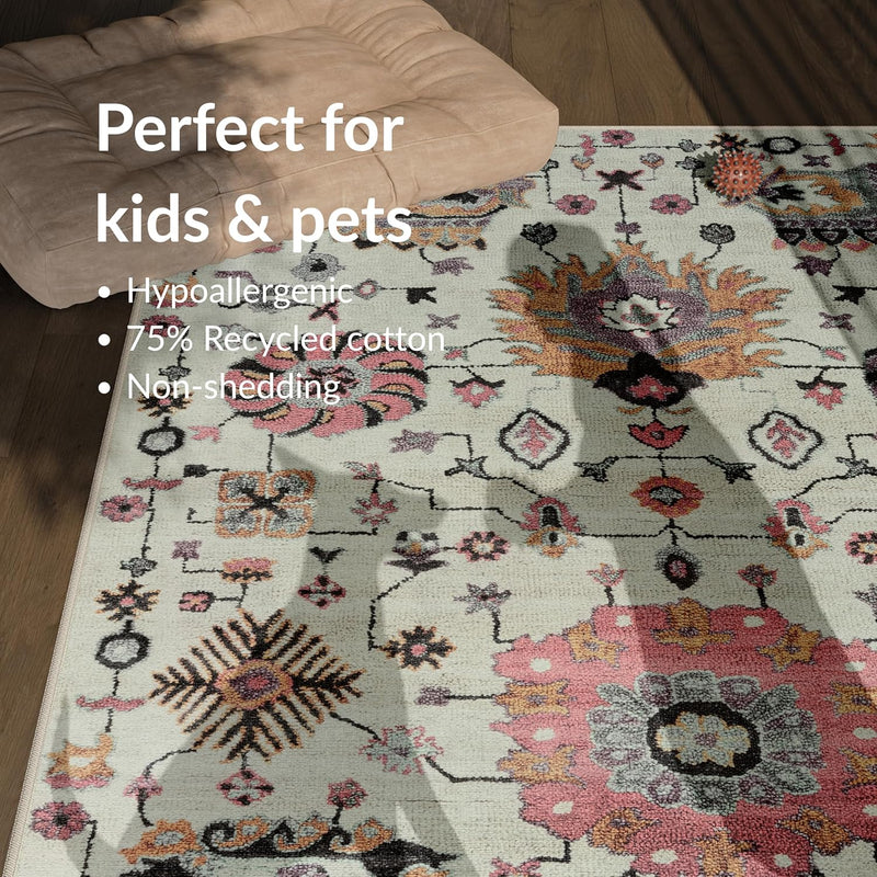 Washable Rug Midsize Aesthetic Crimson 75% Recycled