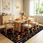 Washable Rug Floral Print Living Room