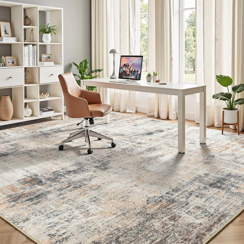 Washable Rug for Living Room Non-Slip Abstract