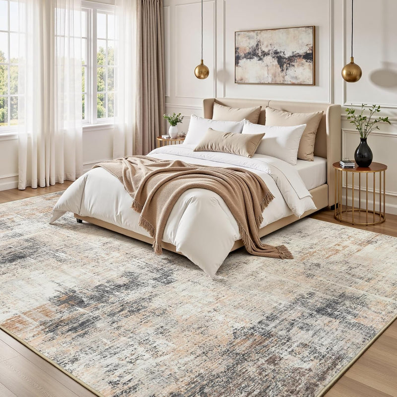 Washable Rug for Living Room Non-Slip Abstract