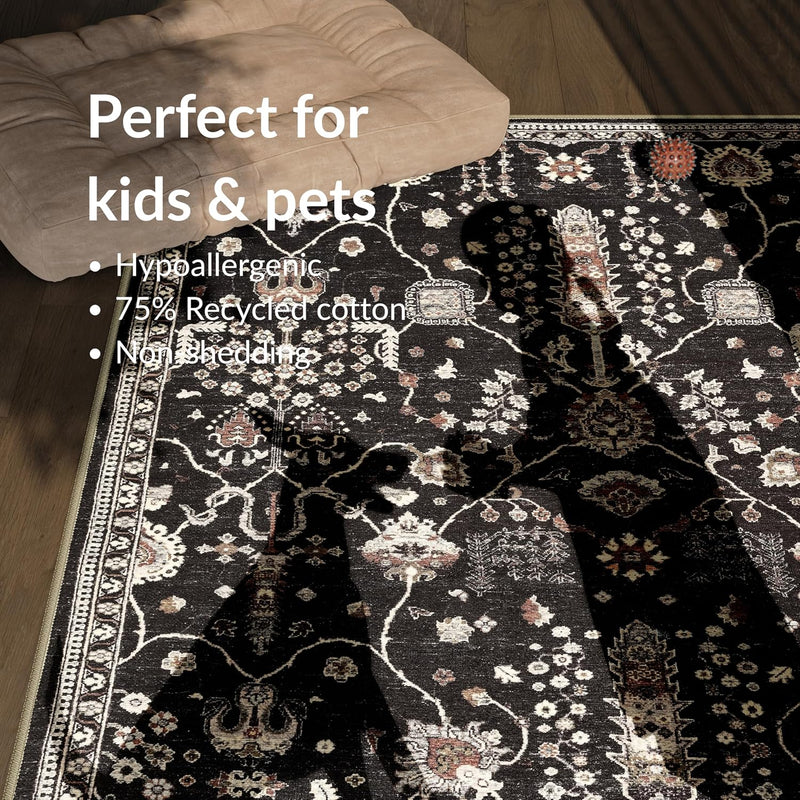 Washable Rug Midsize Aesthetic Crimson 75% Recycled