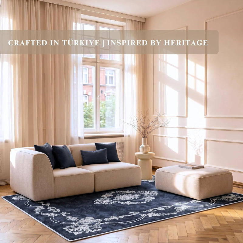 Washable Rug Non-Slip Backing Short Pile Non-Shedding