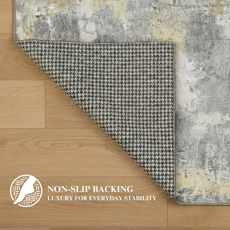 Washable Rug Non-Slip Backing Short Pile Non-Shedding