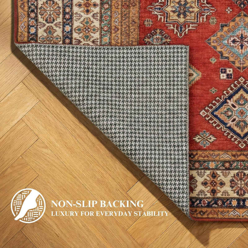 Washable Rug Non-Slip Backing Short Pile Non-Shedding