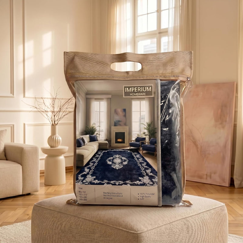 Washable Rug Non-Slip Backing Short Pile Non-Shedding