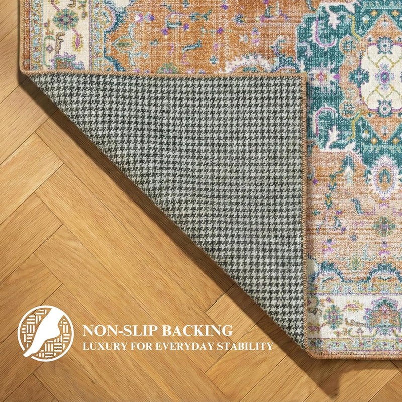 Washable Rug Non-Slip Backing Short Pile Non-Shedding