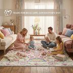 Washable Rug Non-Slip Backing Short Pile Non-Shedding