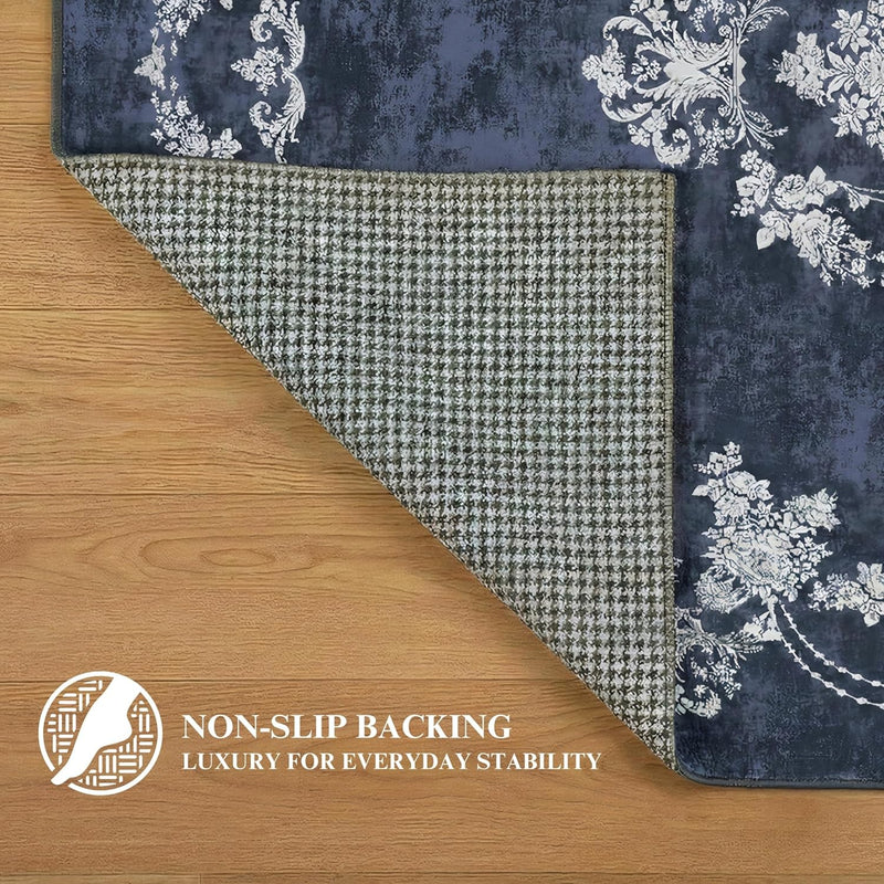 Washable Rug Non-Slip Backing Short Pile Non-Shedding