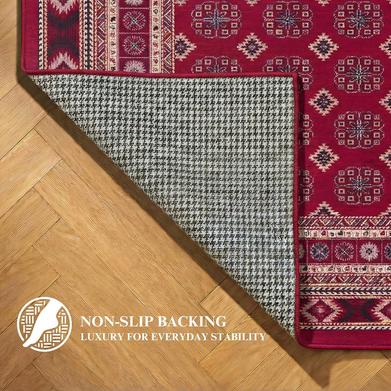 Washable Rug Non-Slip Backing Short Pile Non-Shedding