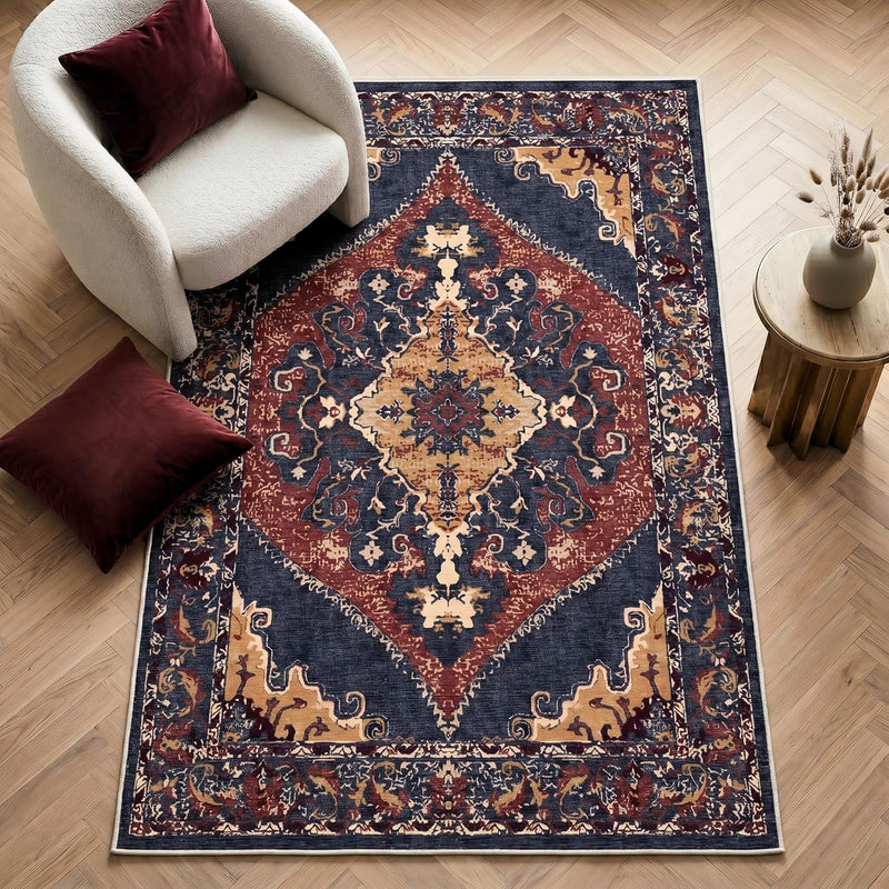 Washable Rug Non-Slip Backing Short Pile Non-Shedding
