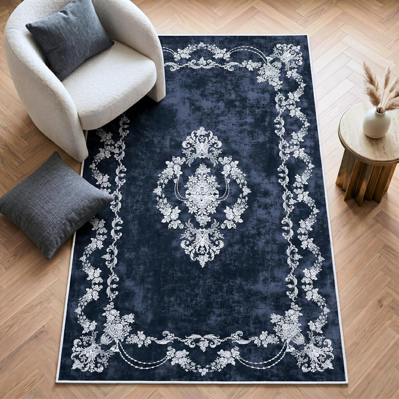 Washable Rug Non-Slip Backing Short Pile Non-Shedding