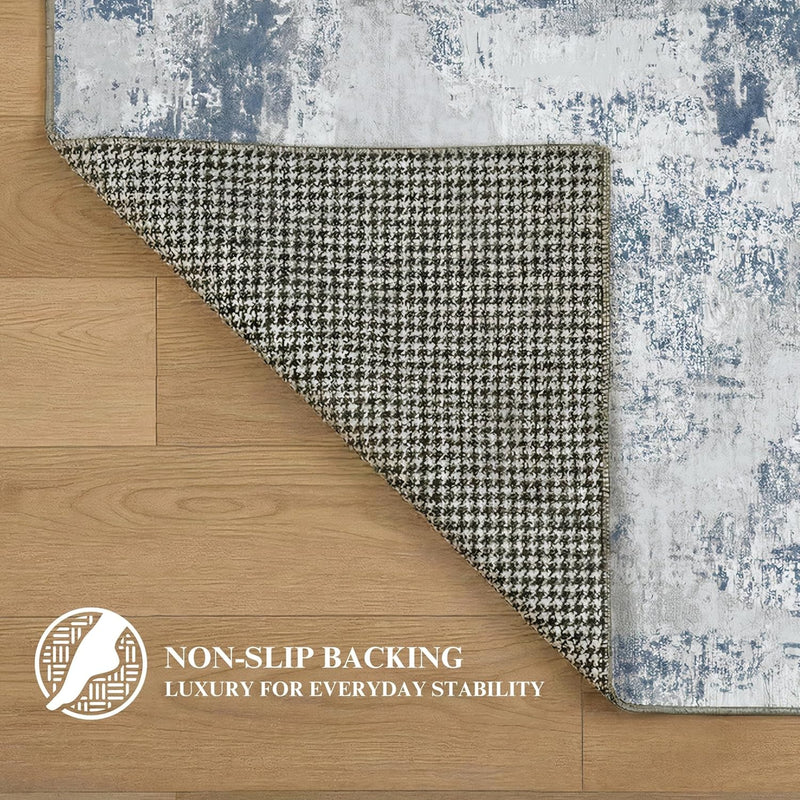 Washable Rug Non-Slip Backing Short Pile Non-Shedding