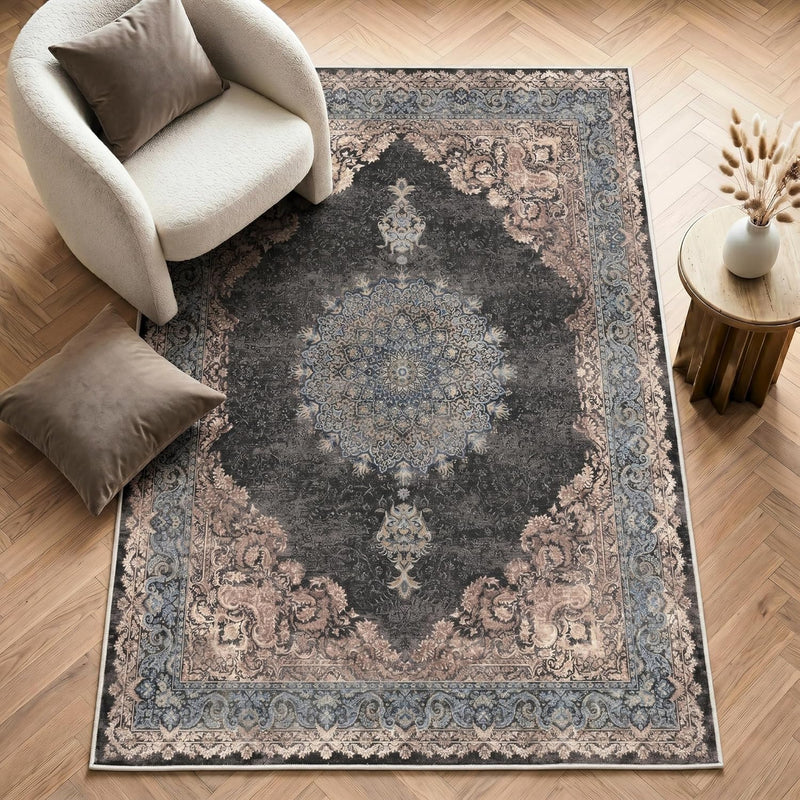 Washable Rug Non-Slip Backing Short Pile Non-Shedding