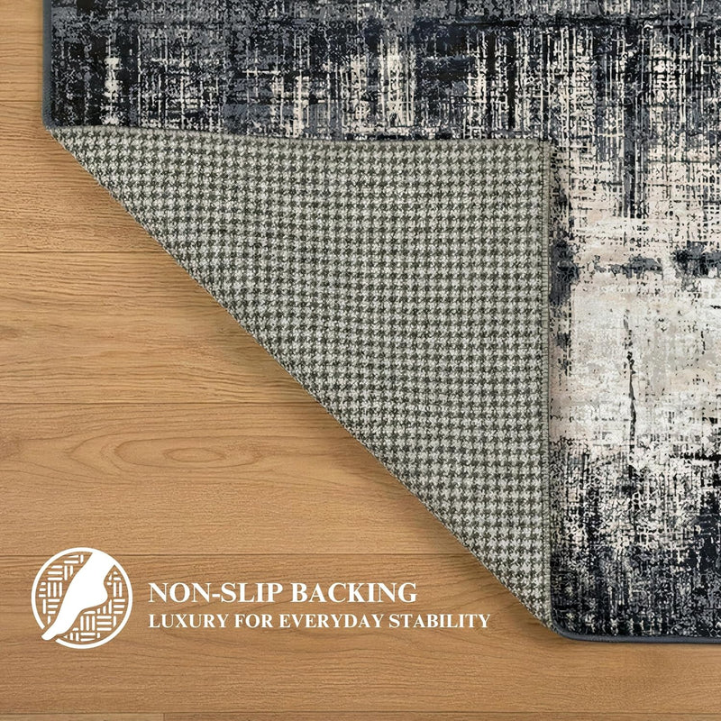 Washable Rug Non-Slip Backing Short Pile Non-Shedding