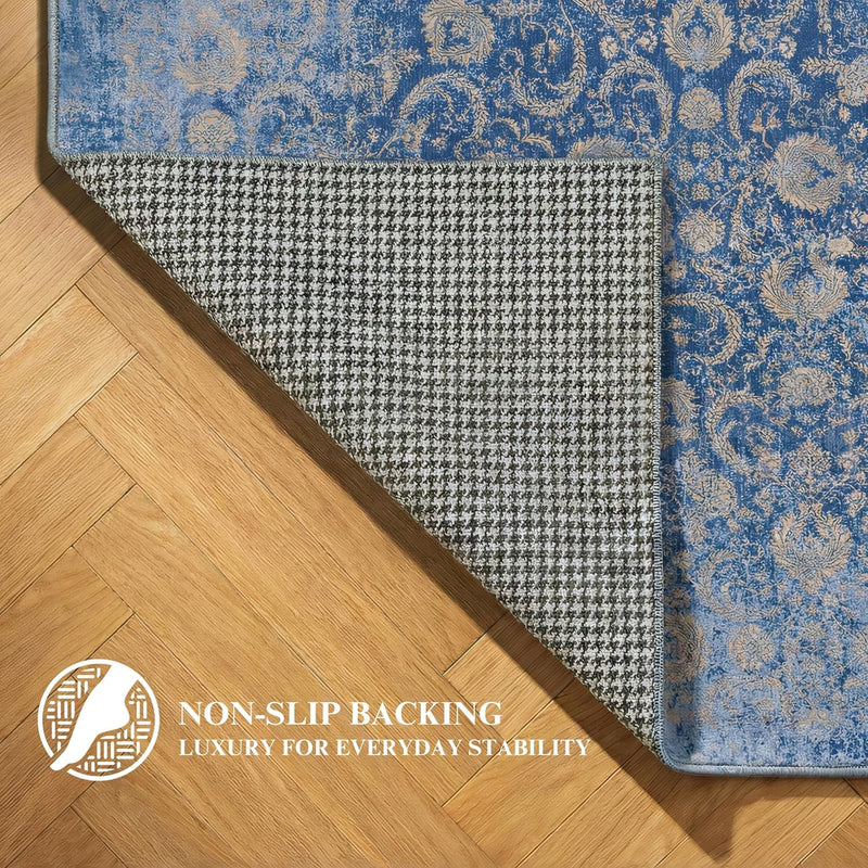 Washable Rug Non-Slip Backing Short Pile Non-Shedding