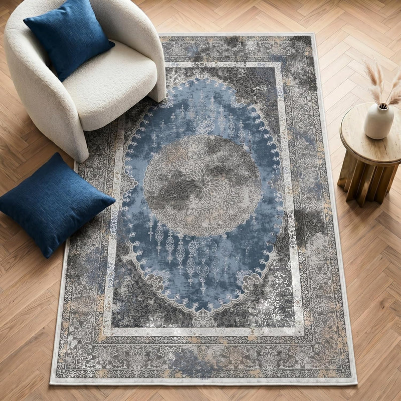 Washable Rug Non-Slip Backing Short Pile Non-Shedding