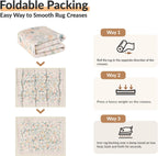 Washable Rug Non-Slip Low Pile Floral