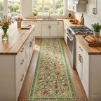 Washable Rug Non-Slip Low Pile Floral