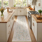 Washable Rug Non-Slip Low Pile Floral