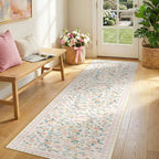 Washable Rug Non-Slip Low Pile Floral