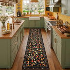 Washable Rug Non-Slip Low Pile Floral
