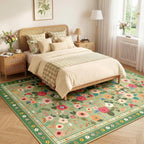 Washable Rug Non-Slip Low Pile Floral