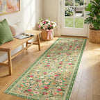 Washable Rug Non-Slip Low Pile Floral