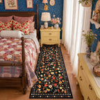 Washable Rug Non-Slip Low Pile Floral