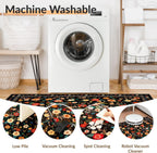 Washable Rug Non-Slip Low Pile Floral