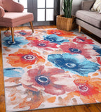 Washable Rug Non-Slip Soft Low Pile Carpet Vintage