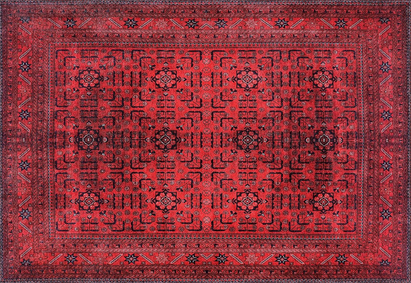 Washable Rug Non-Slip Soft Low Pile Carpet Vintage