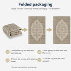 Washable Rug Short Pile Anti-Slip Retro