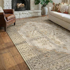 Washable Rug Short Pile Anti-Slip Retro
