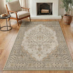 Washable Rug Short Pile Anti-Slip Retro