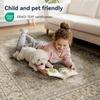 Washable Rug Short Pile Anti-Slip Retro