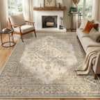 Washable Rug Short Pile Anti-Slip Retro