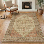 Washable Rug Short Pile Anti-Slip Retro
