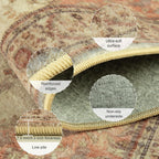 Washable Rug Short Pile Anti-Slip Retro