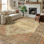 Washable Rug Short Pile Anti-Slip Retro