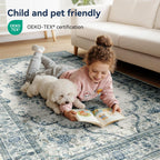 Washable Rug Short Pile Anti-Slip Retro