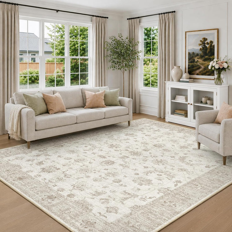 Washable Rug Vintage Boho Living Room