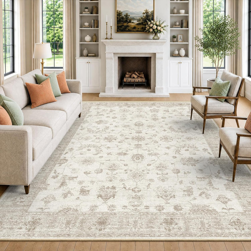 Washable Rug Vintage Boho Living Room