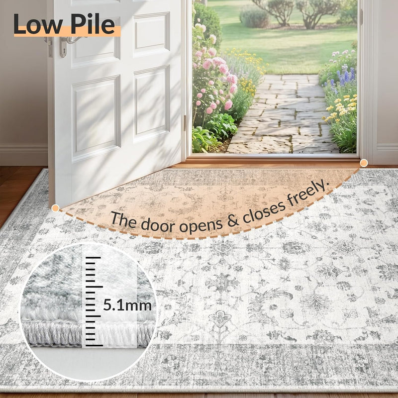 Washable Rug Vintage Boho Living Room